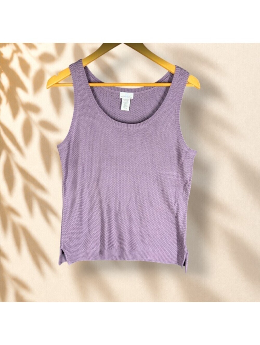 Jaclyn Smith Knit Top Women M Medium Purple Sleeveless Wide Strap Casual Solid
